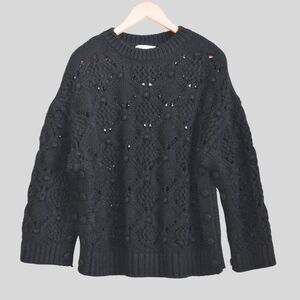 ZARA Knit Chunky Sweater Black Size S